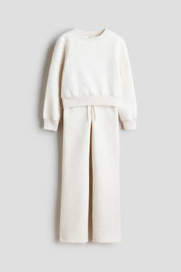 H&M - Girls Beige 2-Piece Brushed-Inside Sweatshirt Set