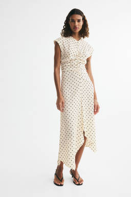 H&M - Women White Cap-sleeved handkerchief dress