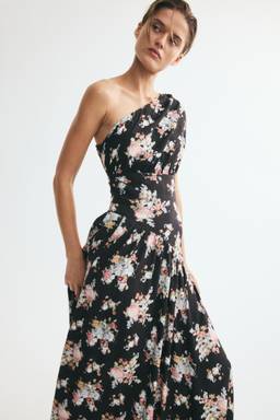 H&M - Women Black Draped One-Shoulder Dress
