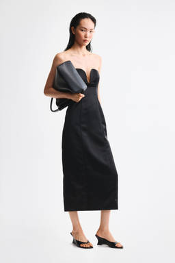 H&M - Women Black Fitted Bandeau Dress