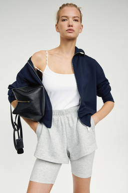 H&M - Women Navy Blue Jersey track jacket