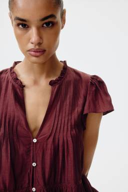 H&M - Women Red Puff-Sleeved Blouse