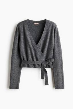 H&M - Women Grey Knitted Wrap Cardigan