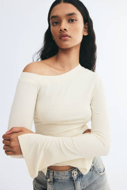 H&M - Women White One-shoulder viscose top