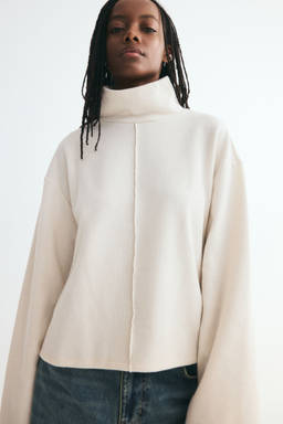 H&M - Women White Loose-Fit Turtleneck Jumper