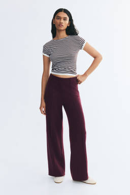 H&M - Women Red Crease-Front Trousers