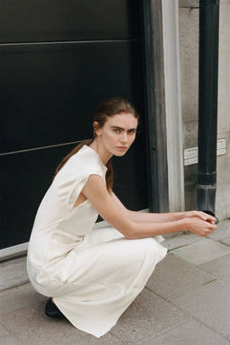 H&M - Women White Satin Midi Dress