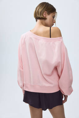 H&M - Women Pink Off-The-Shoulder Sweatshirt