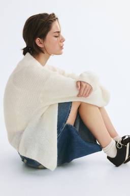 H&M - Women White Balloon-Sleeved Throw-On Cardigan