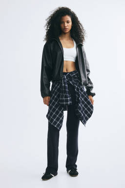 H&M - Women Blue Fitted Jersey Trousers