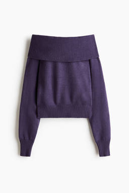 H&M - Women Purple Off-The-Shoulder Jumper