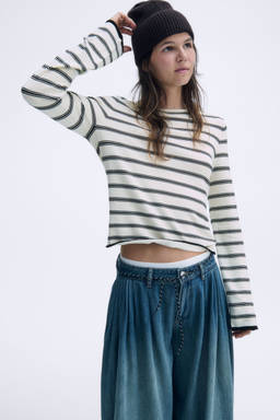 H&M - Women White Long-Sleeved Fine-Knit Top