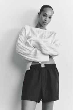 H&M - Women White Loose-Fit Cable-Knit Jumper