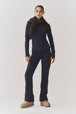 H&M MOVE - Women Navy Blue Flared Warming Leggings With Softmove