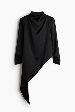 H&M - Women Black Tie-Detail Satin Blouse