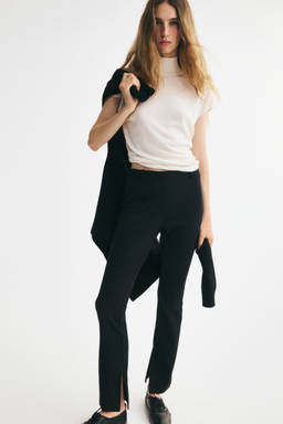 H&M - Women Black Jersey Pull-On Trousers
