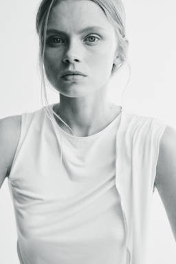 H&M - Women White Draped-Panel Viscose Top