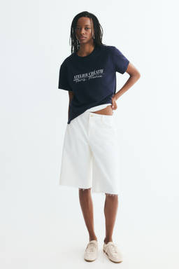 H&M - Women Navy Blue Printed T-Shirt