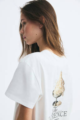 H&M - Women White Printed T-Shirt