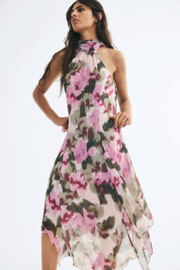 H&M - Women Pink Chiffon Handkerchief Dress