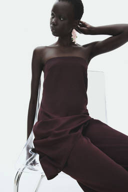H&M - Women Red Asymmetric Bandeau Top