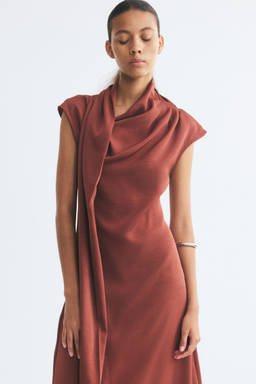 H&M - Women Red Scarf-Detail Dress