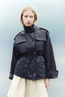 H&M - Women Grey Twill Cargo Jacket