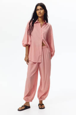 H&M - Women Pink Viscose-blend balloon Joggers