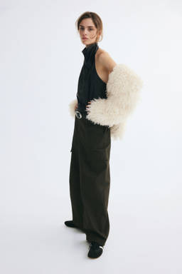 H&M - Women Black Coated Halterneck Top