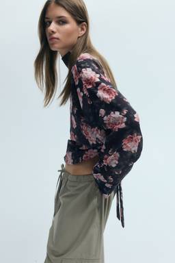H&M - Women Black Tie-Detail Blouse