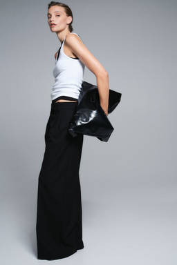 H&M - Women Black Wide Tailored Trousers