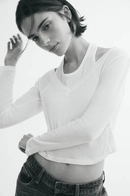 H&M - Women White Layered Cotton Top