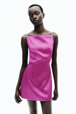 H&M - Women Pink Low-Back Satin Dress