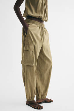 H&M - Women Green Loose-Fit Barrel Joggers