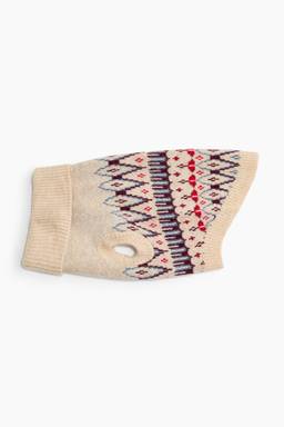 H&M - Unisex Beige Fine-Knit Dog Jumper