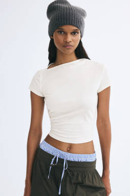 H&M - Women White Draped Asymmetric Top