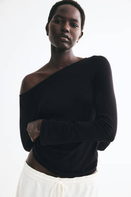 H&M - Women Black Long-Sleeved Fine-Knit Top