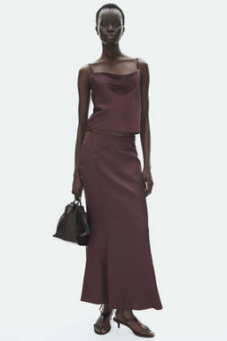 H&M - Women Purple Flared Button-Detail Skirt
