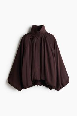 H&M - Women Brown Bubble-Hem Modal Jacket