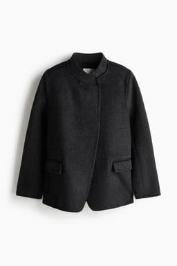 H&M - Women Grey Handmade Wool-Blend Blazer
