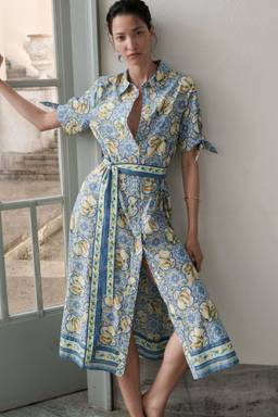 H&M - Women Blue Short-Sleeved Shirt Dress