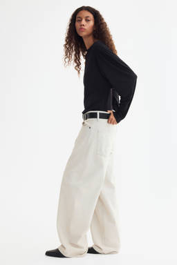 H&M - Women Grey Barrel High Waist Jeans