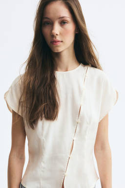 H&M - Women White Button-Detail Blouse
