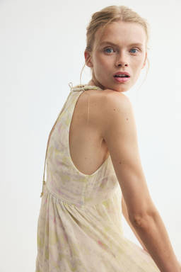 H&M - Women Yellow Braid-Detail Chiffon Dress