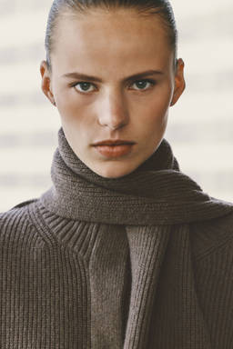 H&M - Women Brown Scarf-Detail Cardigan