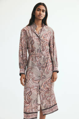 H&M - Women Purple Balloon-Sleeved Tunic Dress