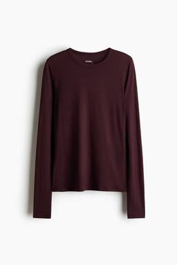 H&M - Women Maroon Warming Slim Fit Long-Sleeved Top