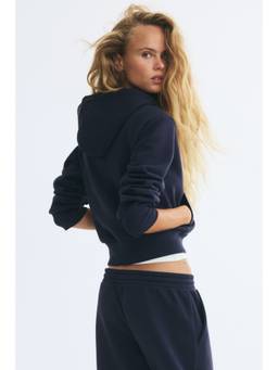 H&M - Women Blue Zip-Through Hooded Jacket