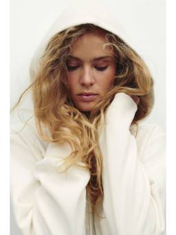 H&M - Women White Zip-Through Hooded Jacket