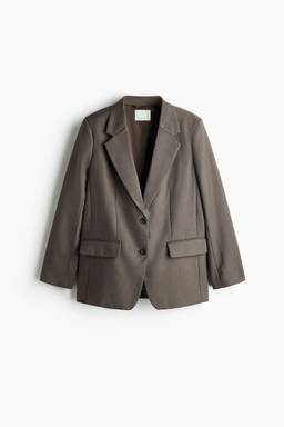 H&M - Women Brown Single-Breasted Wool-Blend Blazer